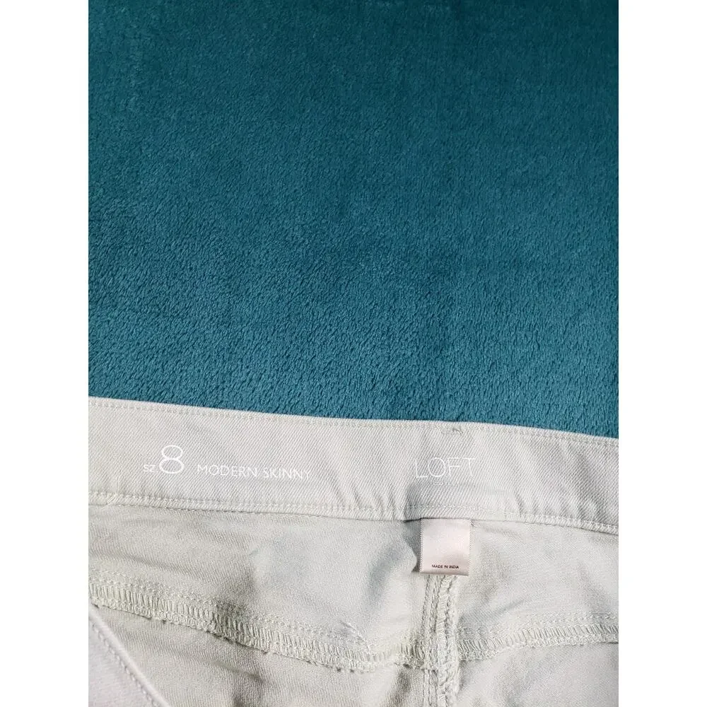 Loft Jeans Size 8 Women Beige Pants Corduroy Stretch Mid Rise Modern Skinny